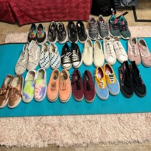 17 pair of vans, adidas, nike, etc
